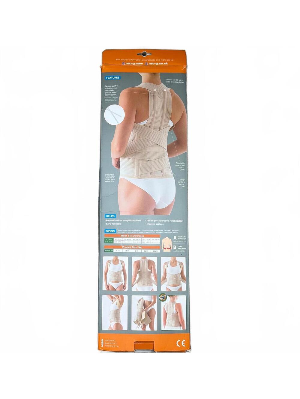 Neo G Dorsolumbar Support Brace Breathable Adjustable Back Support Sz Small